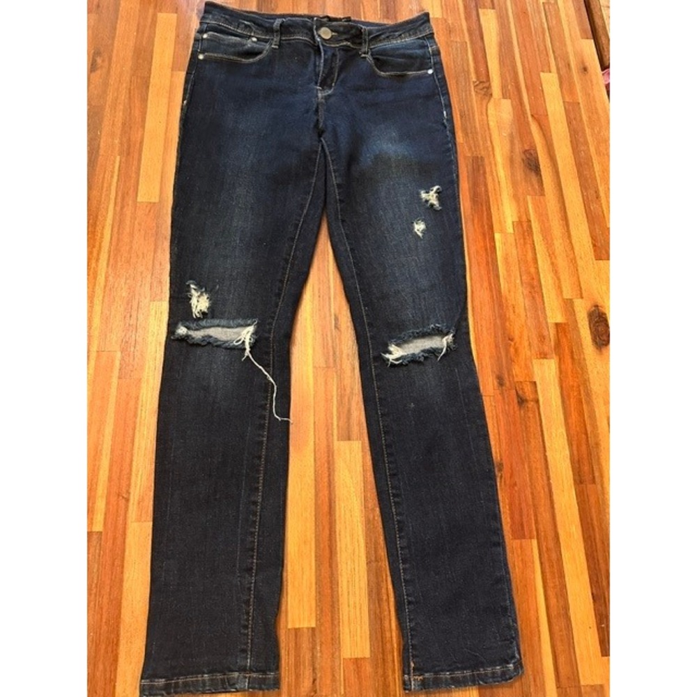 Harper Skinny Jeans Women 27 Blue Excellent Distressed Stretch Denim
